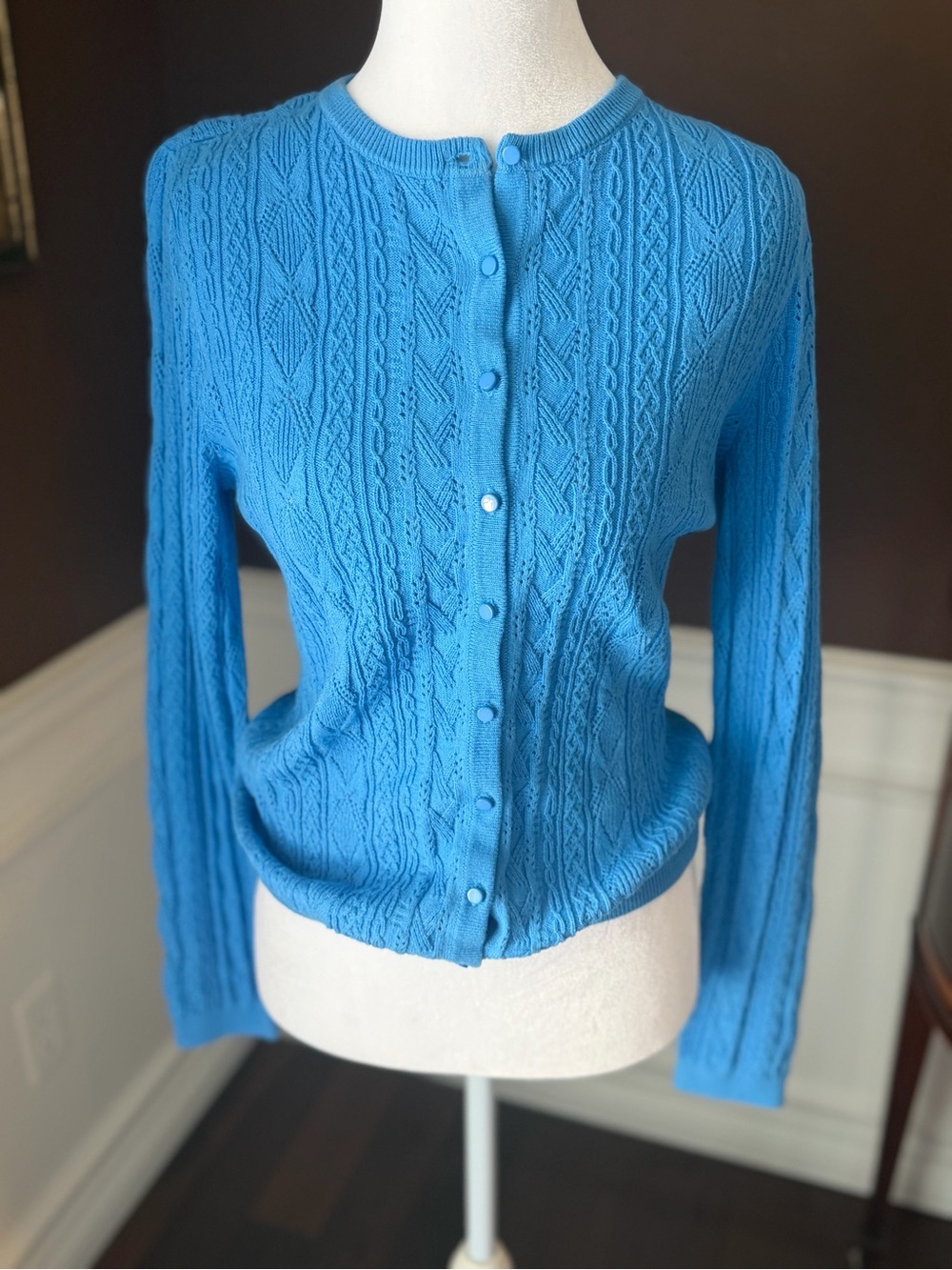 Market & Spruce Cotton Stich Fix Womens Cardigan  Sweater Sky Blue Size XS NWT
